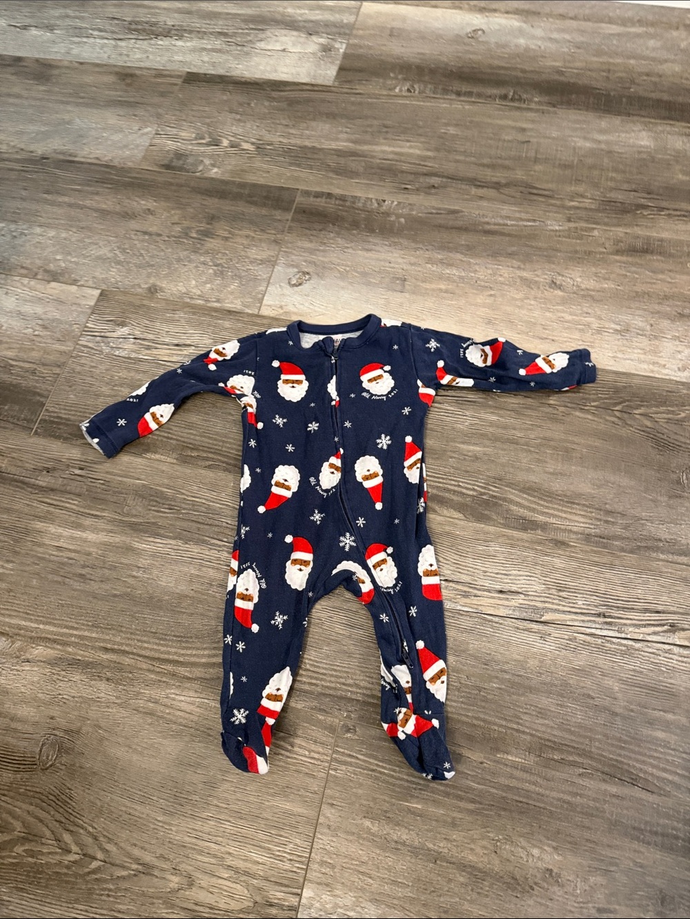 Old Navy Holiday Santa Navy Kids One-Piece Pajamas